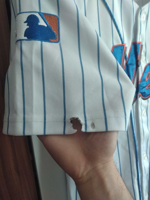 Мъжка Бяла Бейзбол Тениска Jersey Mets Размер XS MLB Американски Спорт