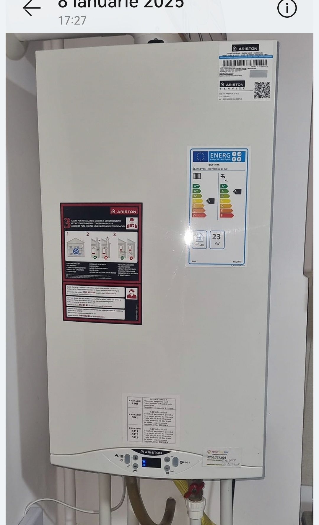 Centrala GPL. CONDENSARE 100% GPL, 24kw, este montata pt proba
