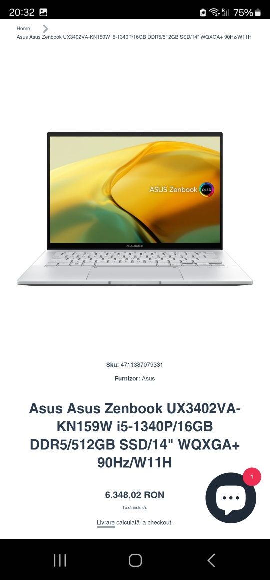 ASUS Zenbook 14 OLED UX3402VA