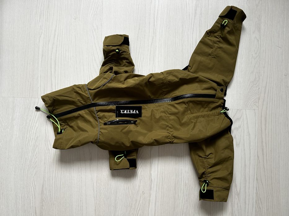 Ново Зимно Яке / Дъждобран за Куче 43см (Топло, Светлоотразително)