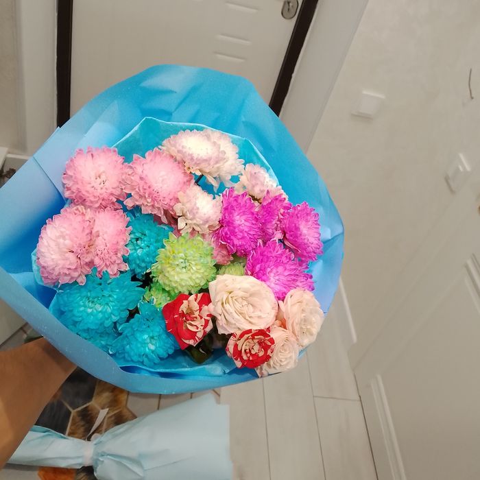 Цветы,букеты цветов синиеголубые