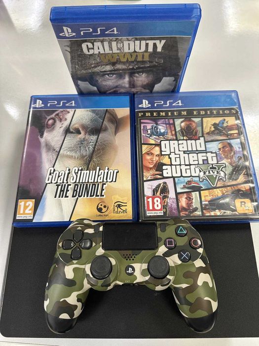Sony Playstation 4 Slim / джойстик / 3 игри
