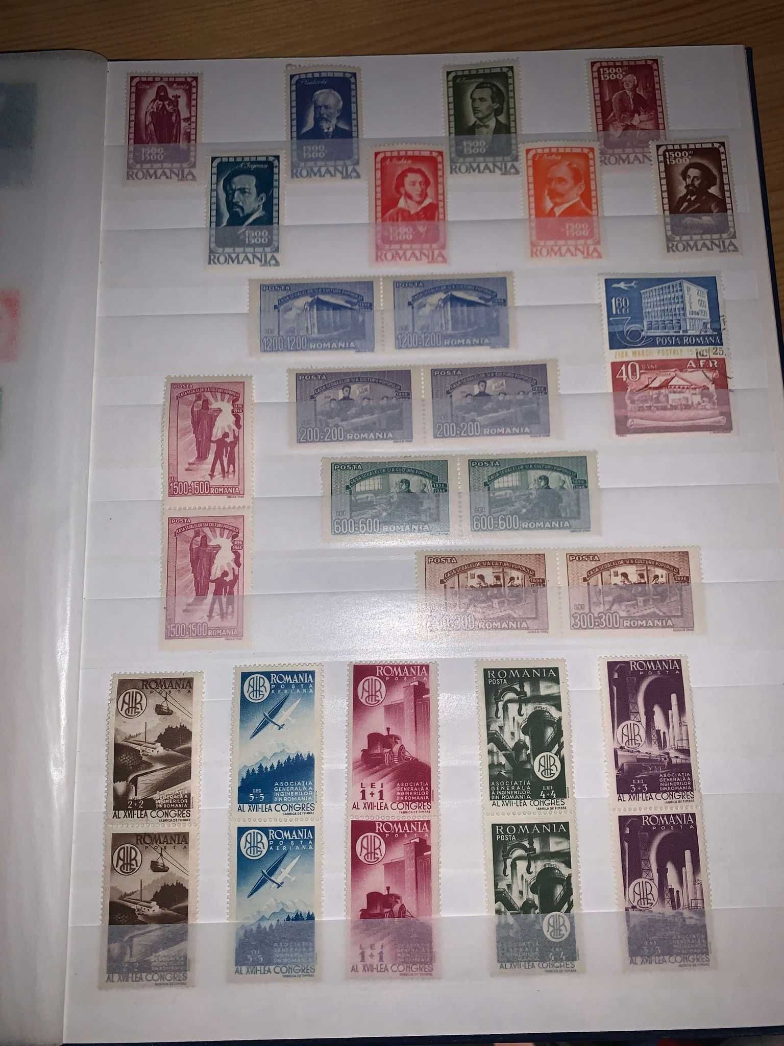 timbre romanesti mnh cu clasor are 4 pagini 8 file