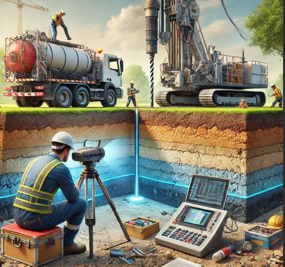 Сондажи за вода.проучване за подземна вода.до 3000 метра.