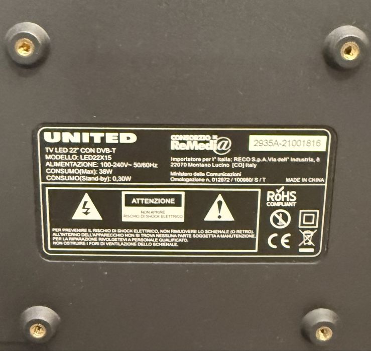 Televizor United negru cu diagonala de 60 cm