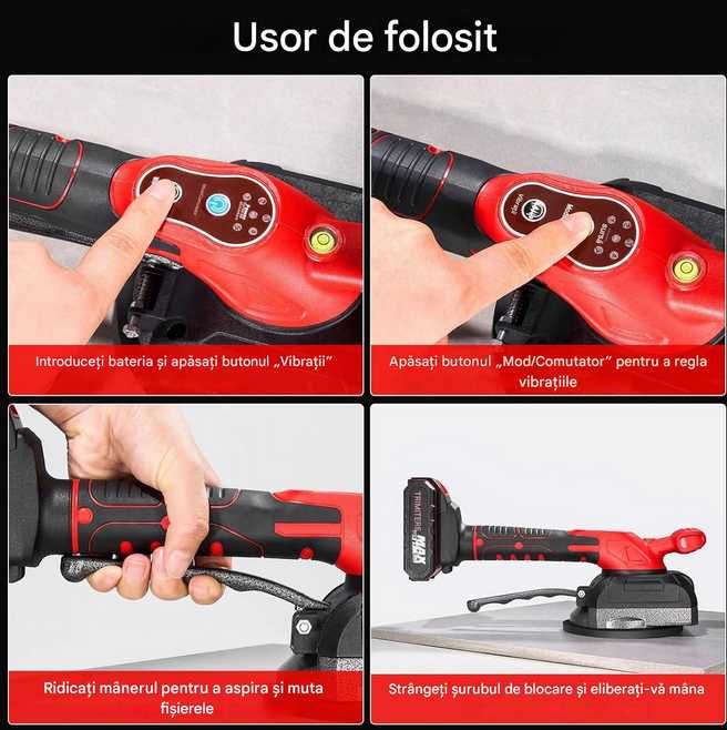 Vibrare, vibrator gresie ceramica 5 viteze, ventuza 130mm Nou ambalat!