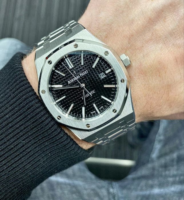 Ap royal oak black dial steel 41,mm