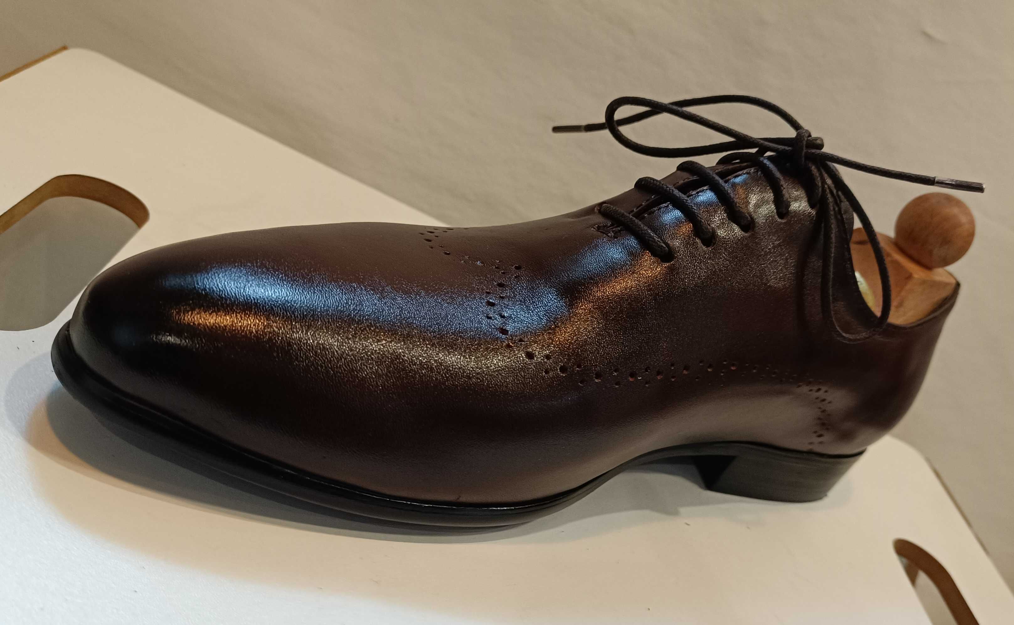 Pantofi wholecut 43 44 de lux Battisto Lasconi NOI piele naturala moal