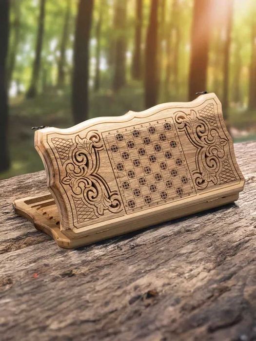 Нарды резные "Восточный узор 3" из ореха (Армения)