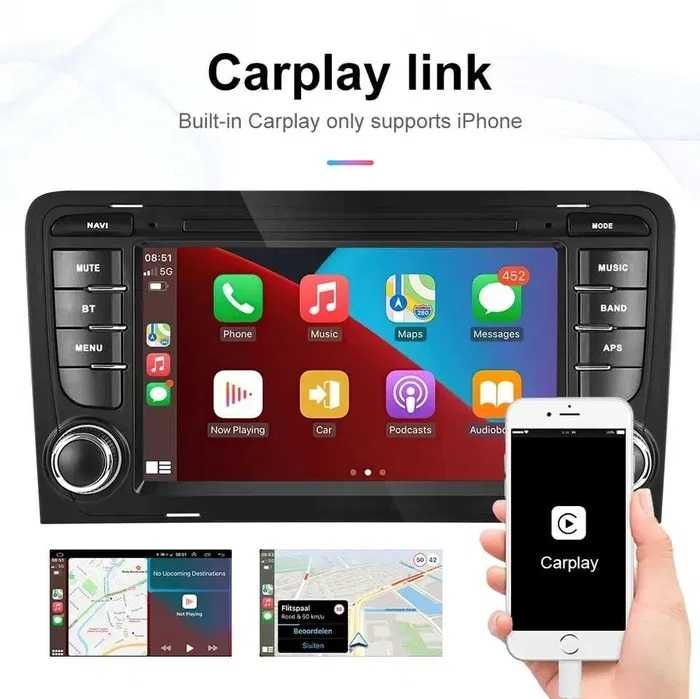 Navigatie Android dedicata Audi A3/S3/RS3 Carplay Android Auto