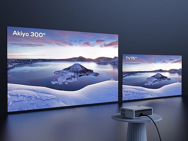 AKIYO-08 WiFi 5G 4K Видео проектор за домашно кино, до 300" екран