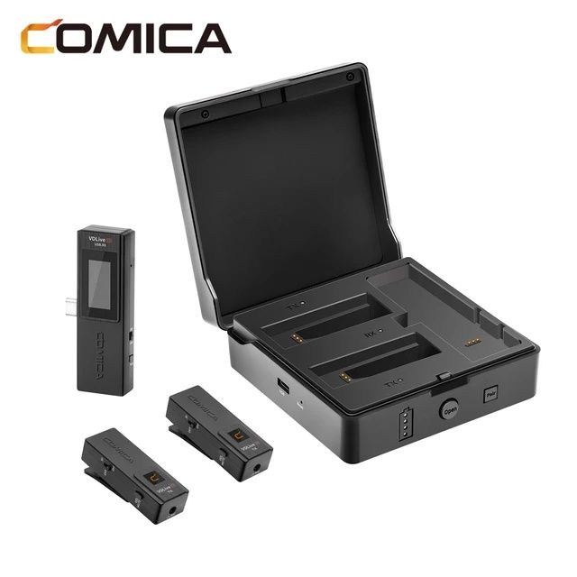 Microfon dual tip lavaliera USB C,CoMica VD life 10,2,4G,negru,sigilat