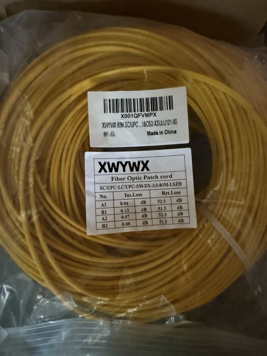 Cablu Patch Fibra Optica 80m XWYWX SM DX LSZH 3.0mm / SC ST LC FC