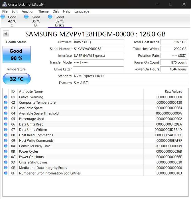 Set RAID1 : 2 x 128GB M.2 SSD Samsung SM951-NVMe MLC pt Server/PC