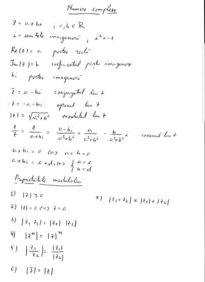 BAC de 10 - Formule BAC mate TEORIE matematica cls 9-12