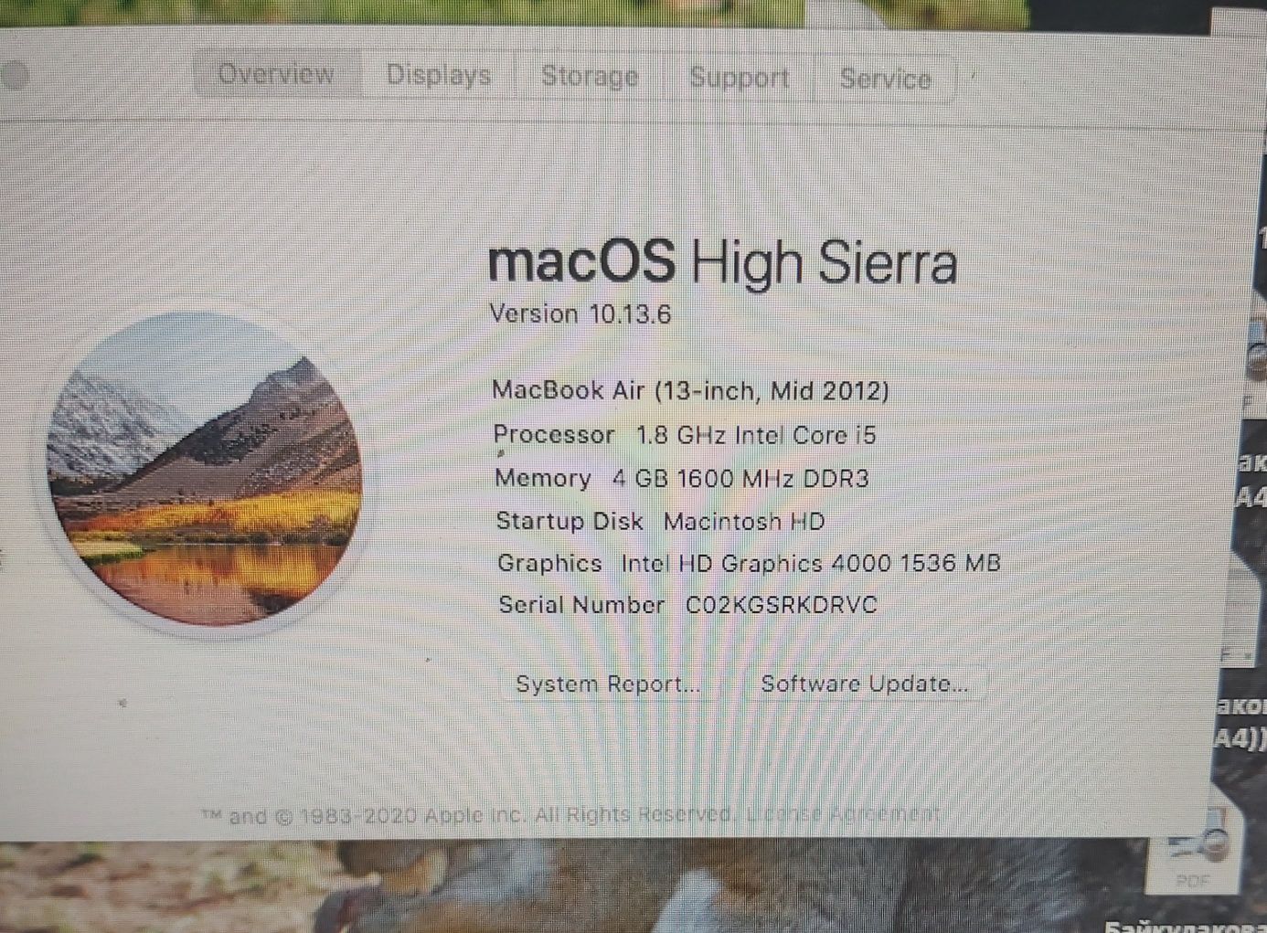 Macbook air macOS High Sierra  макбук