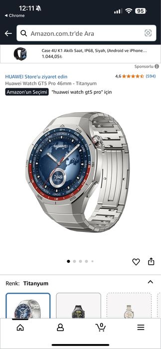Vand huawei watch gt5 46 mm pro titanium