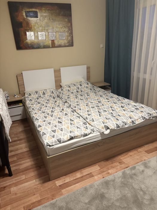 Спален комплект - спалня, гардероб, скрин, 2 броя единични легла