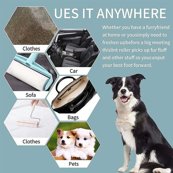Set 2 role adezive pentru scame si par animale lavabile reutilizabile