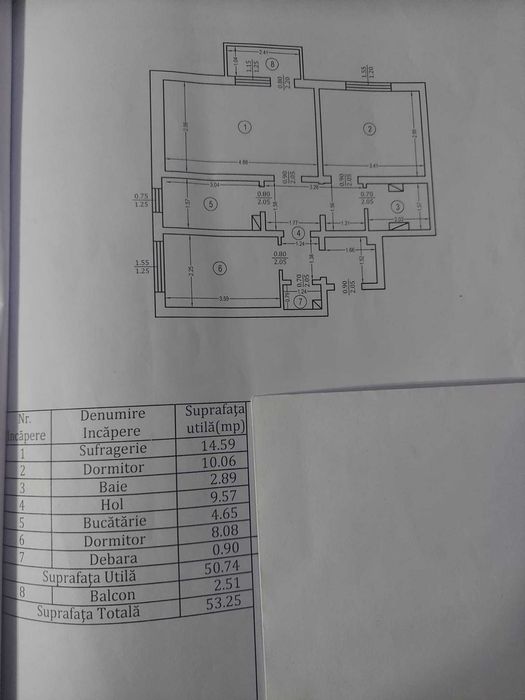 Vand apartament cu 3 camere