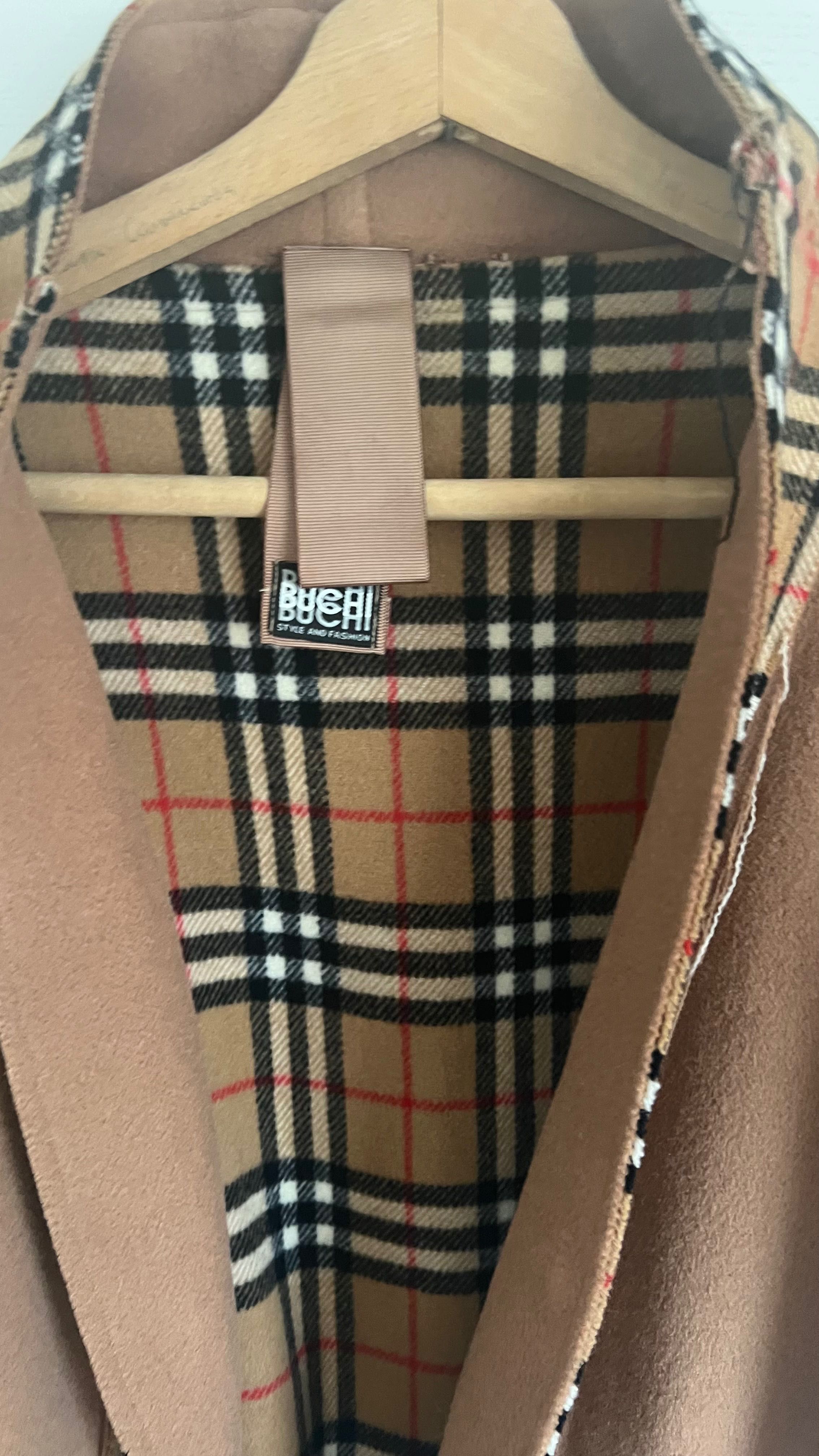 Вълнено палто с плат на Burberry