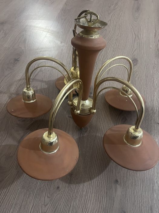 Lustra ceramica imitatie lemn