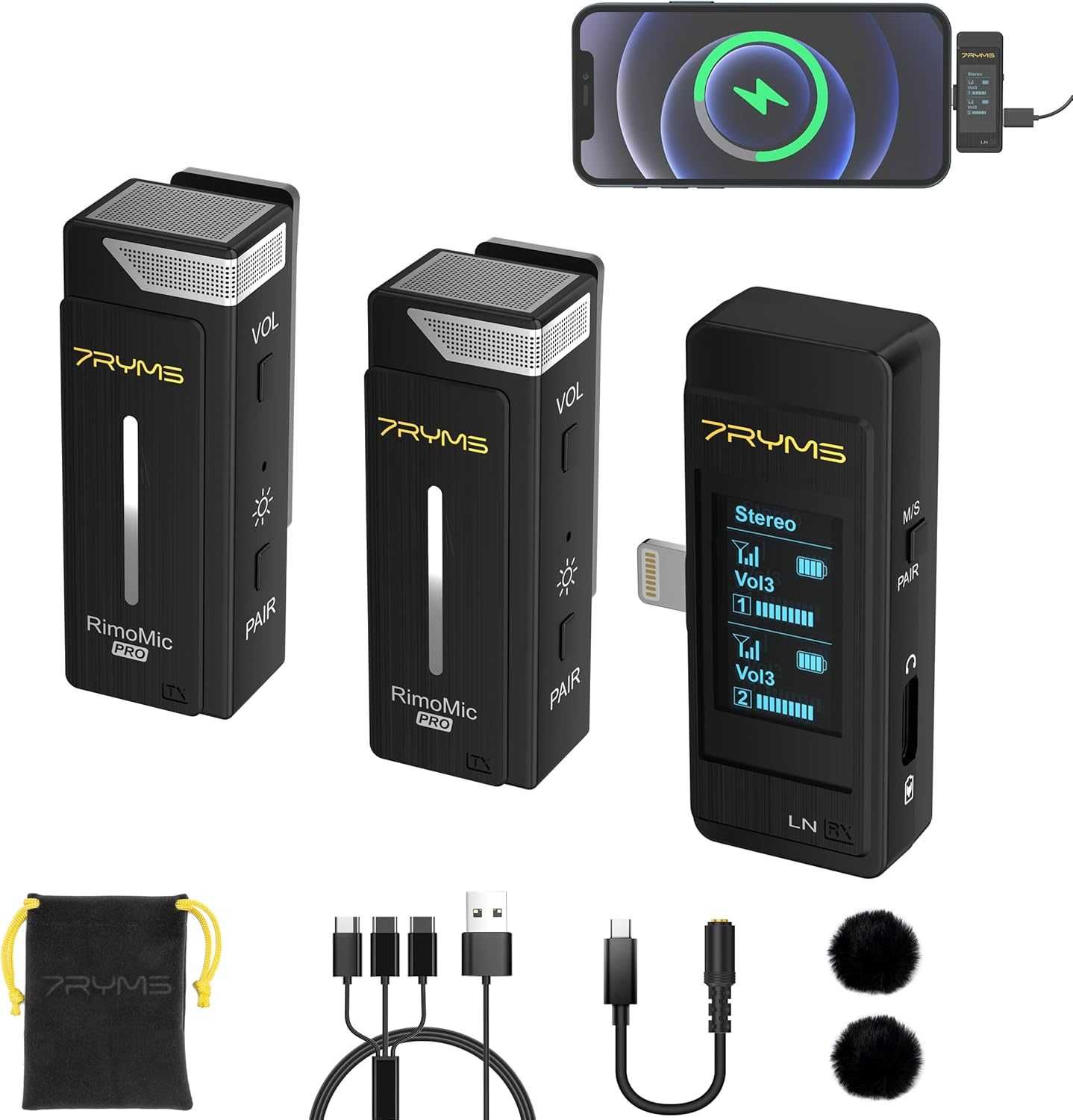 RimoMic Pro(LN) 2.4GHz Lavalier безжичен микрофон за iPhone
