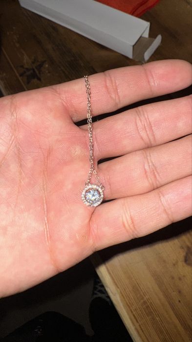 Күміс колье Ipekyolu Jewellery, муассанит тасты (жаңа)