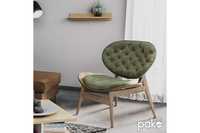 Дизайнерски Релакс фотьойл Udalle Масив цвят орех-зелено кадифе