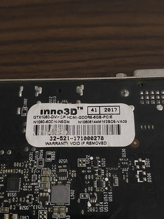 Placa Video NVidia 1060 6GB 128 bit