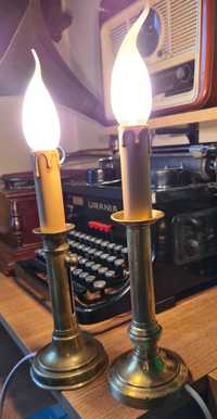 Sfeșnice bronz/alamă cu becuri lumânări electrice