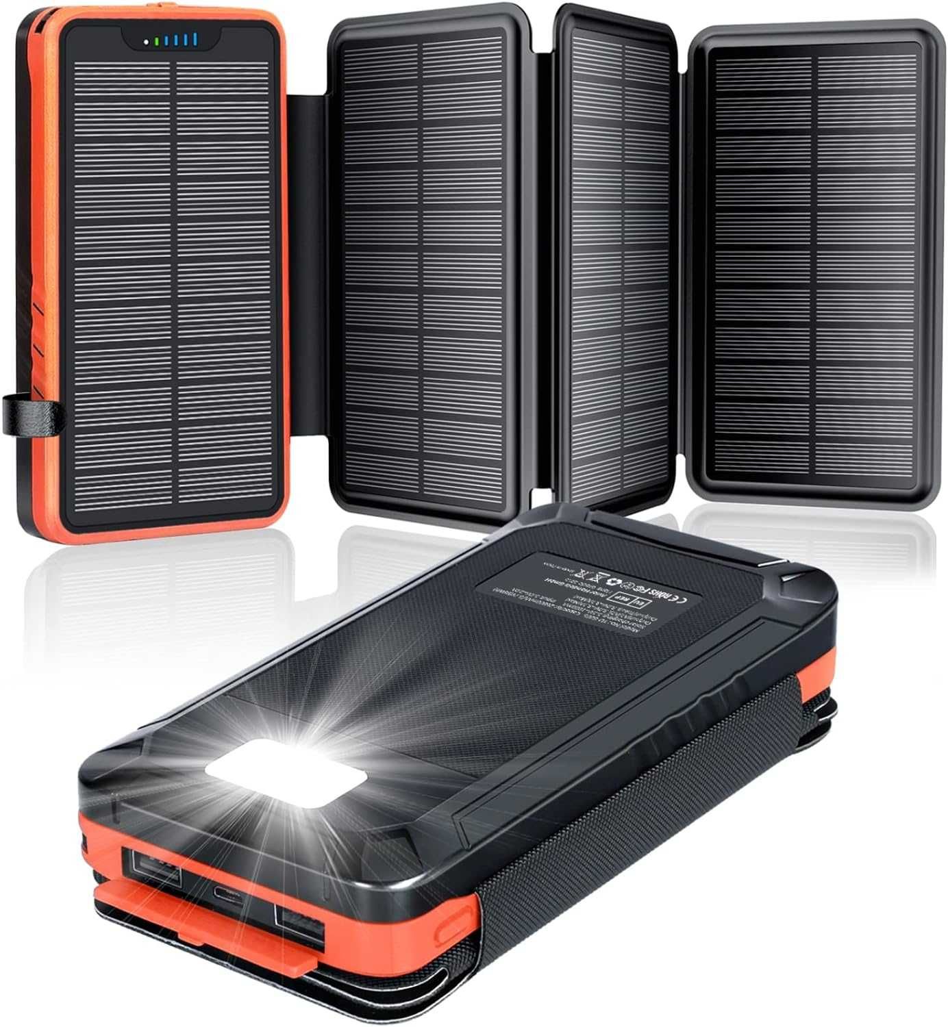 +CADOU Baterie externa/powerbank cu incarcare solara 26800 mAh camping