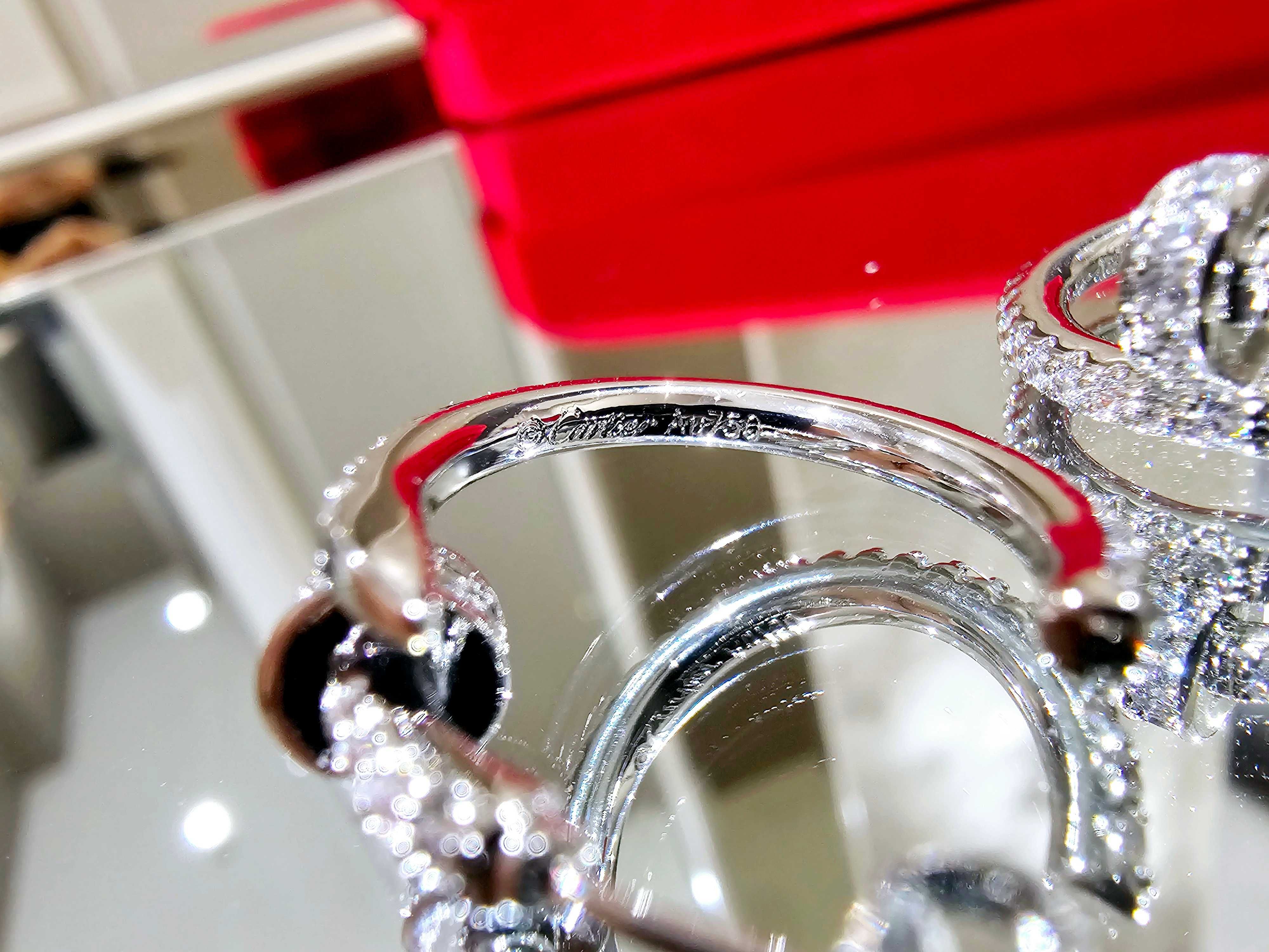 CARTIER Nail Juste un Clou Hoop Silver Diamonds Дамски Обеци Пирон