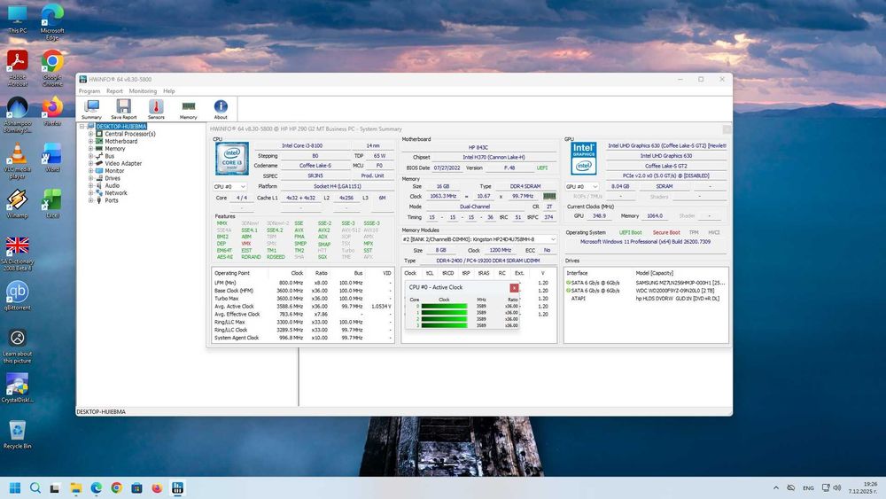 Продавам настолен компютър HP 290 G2 MT Business PC