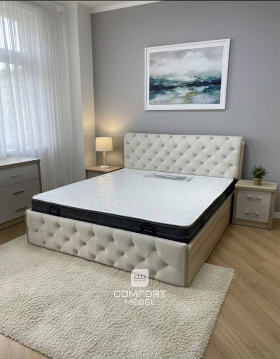 Стильная кровать с подъёмным механизмом