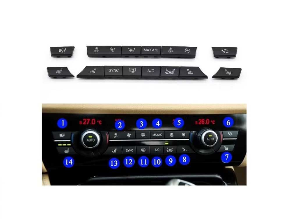 Комплект капачета за бутони на климатроник за BMW 5 F10, F12, F01