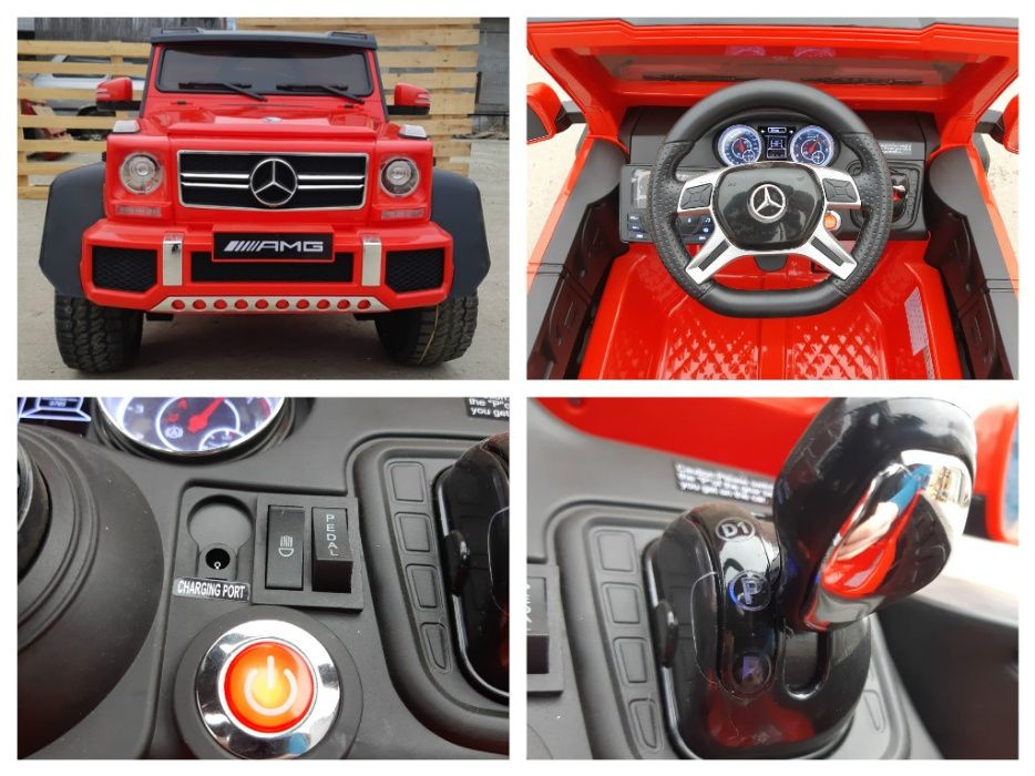 Masinuta electrica pentru copii Mercedes G63 6x6 cu Scaun Adult #RED