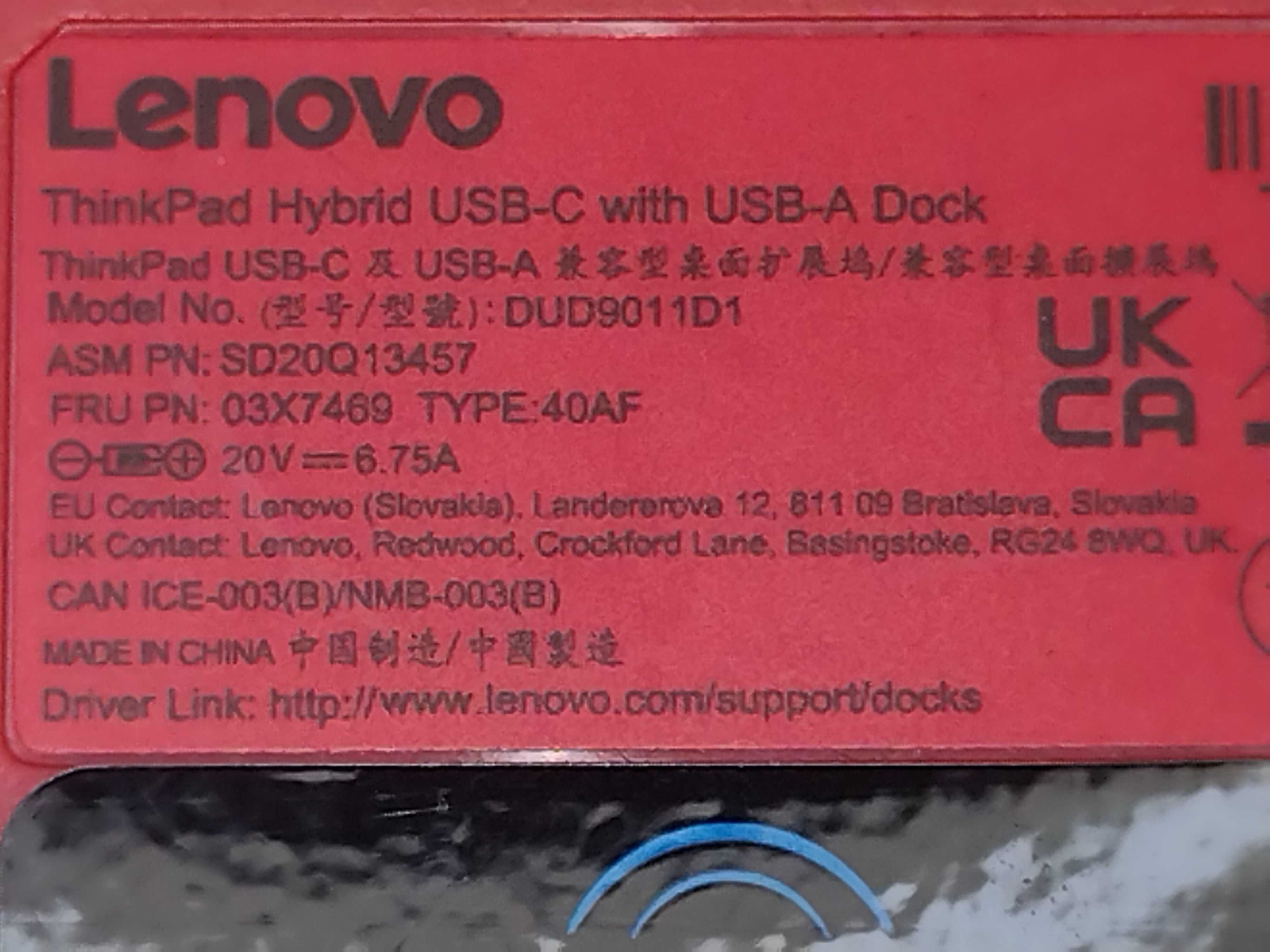 Docking Station Lenovo ThinkPad Hybrid USB-C Dock  DUD9011D1