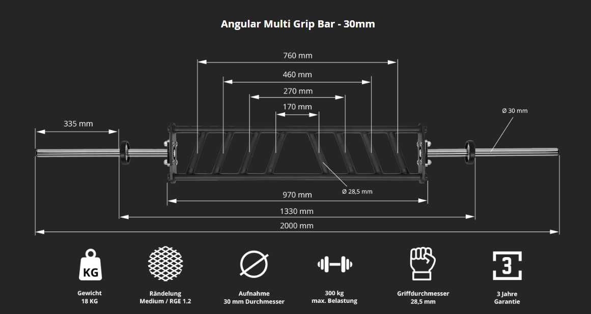 Лост с Комбиниран Хват ø30 мм Multi Grip Щанга