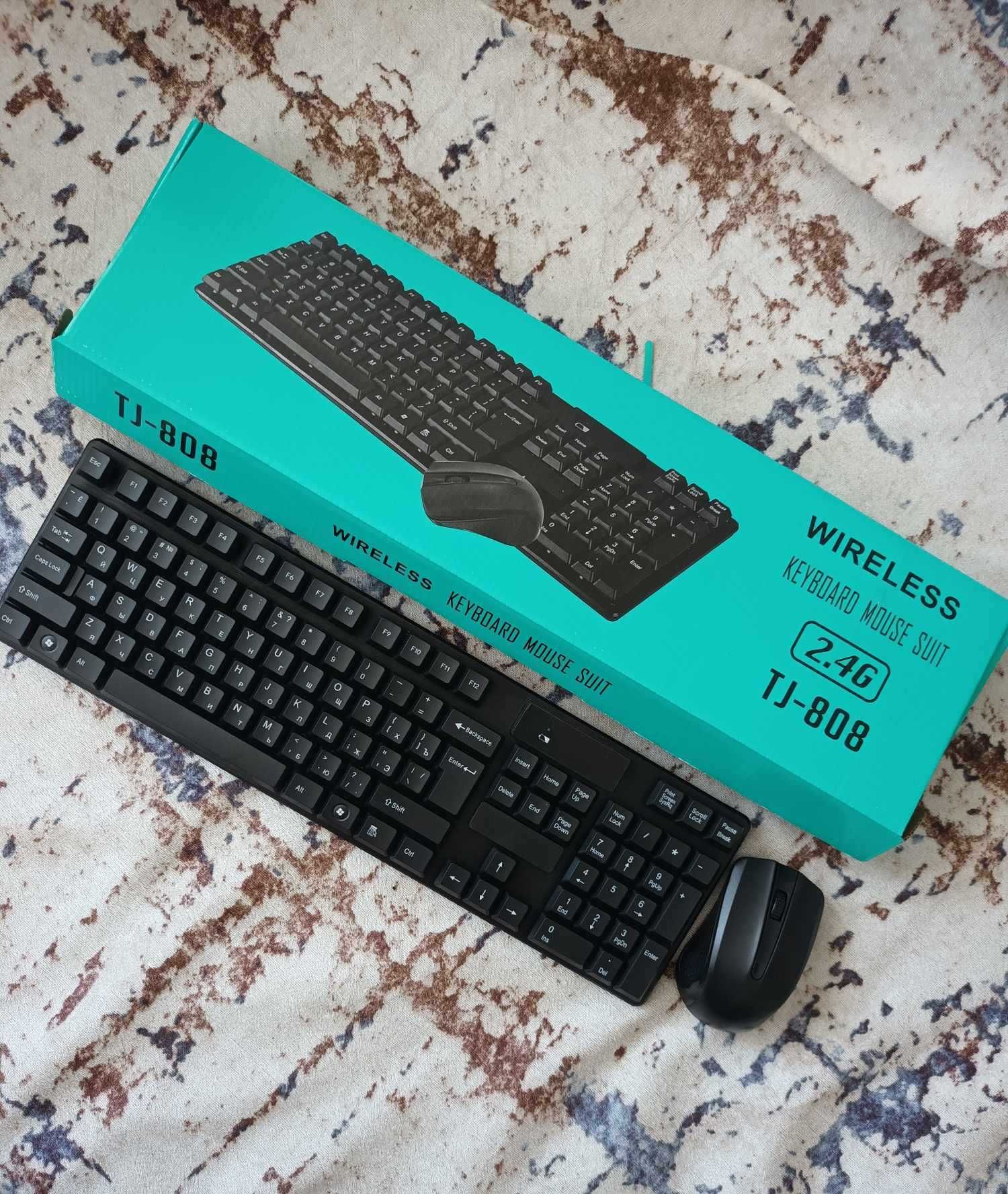 Комплект безжични клавиатура и мишка TJ-808 Wireless 2.4 GHz, Кирилица
