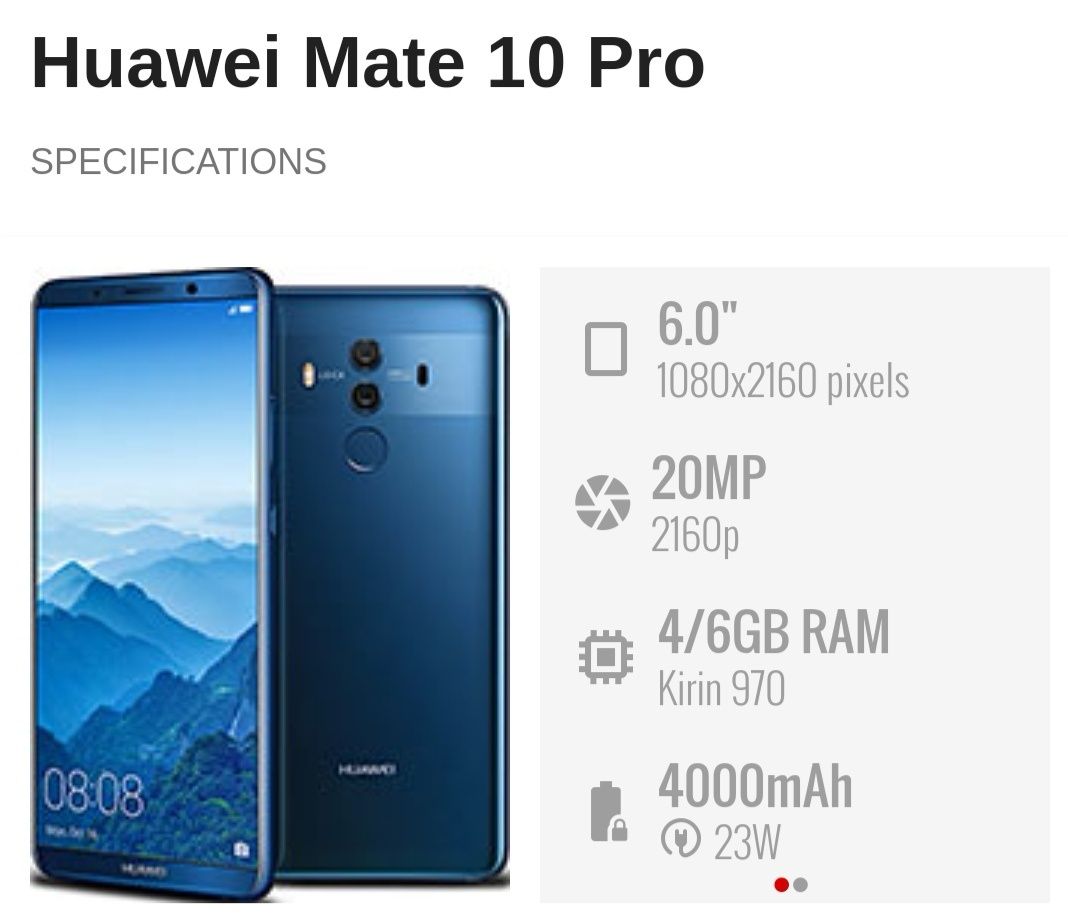 Huawei Mate 10 pro 2sim 6GB/128GB. .