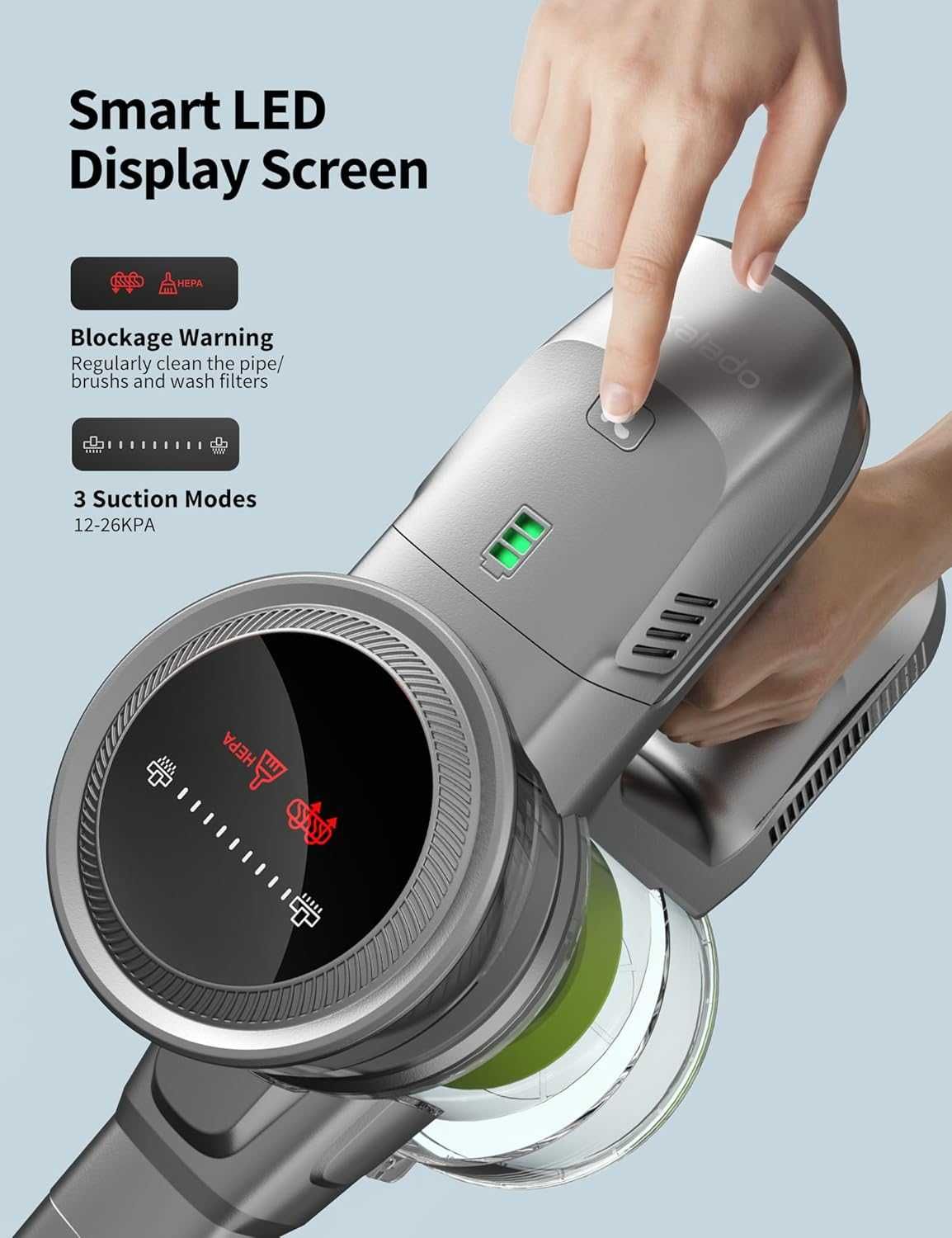 Безжична вертикална прахосмукачка Kalado KCV01, 250W