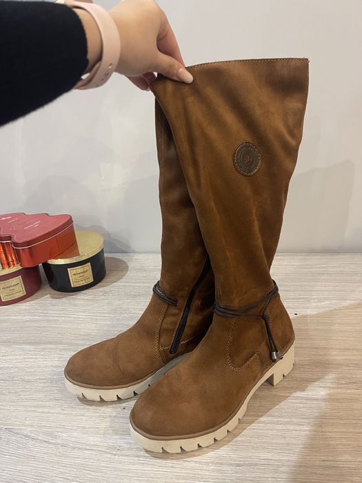 Vand cizme piele intoarsa imblanite Rieker 38