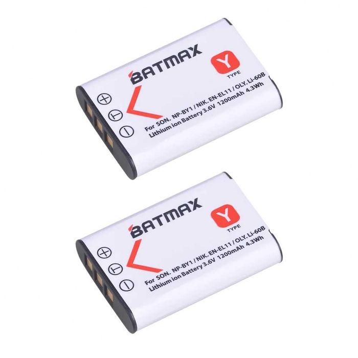 Set 2 acumulatori NP-BY1 + incarcator Sony NP-BY1 Nikon EN-EL11 LI-60B