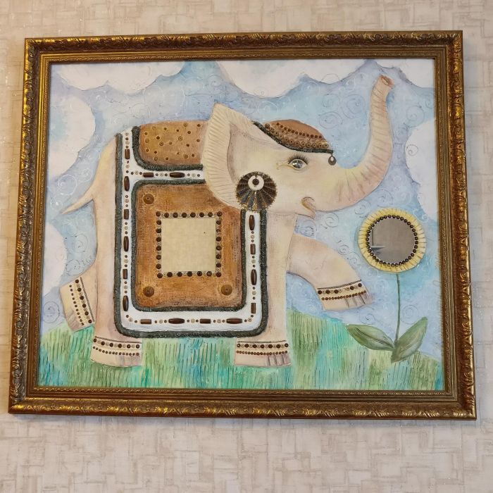 Картина "Слон" акрил.Ручная работа.