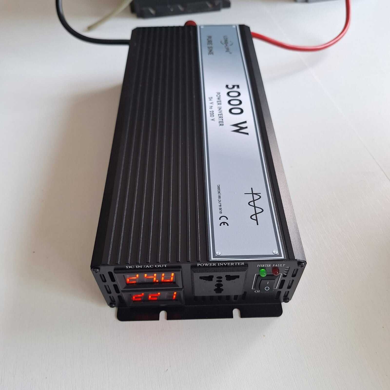 Invertor 12V/24V 5000W Auto/Rulota Unda Sinusoidala Pura