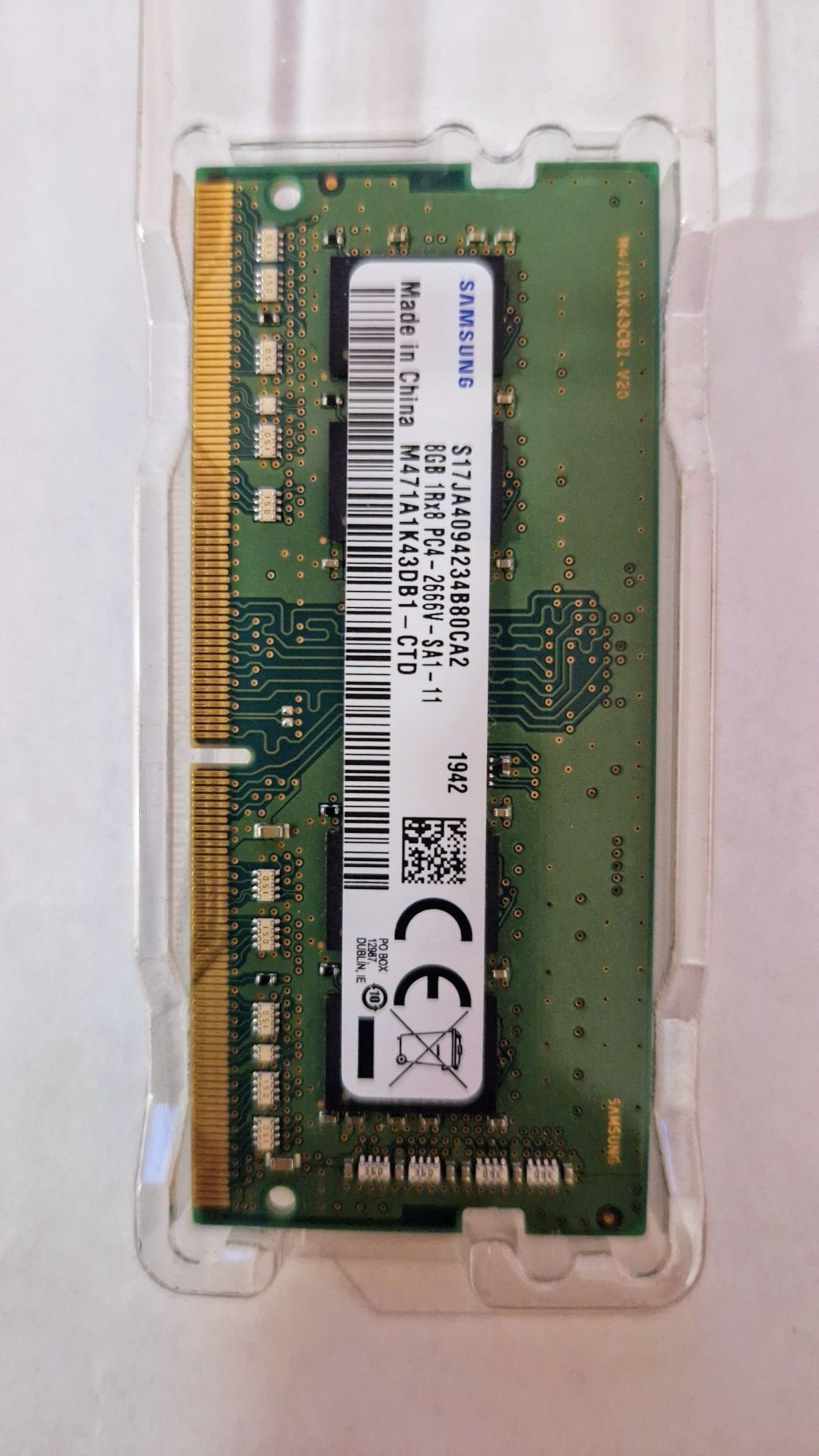 8GB DDR4 SO-DIMM Samsung 2666 Одноранговая память: 1Rx16