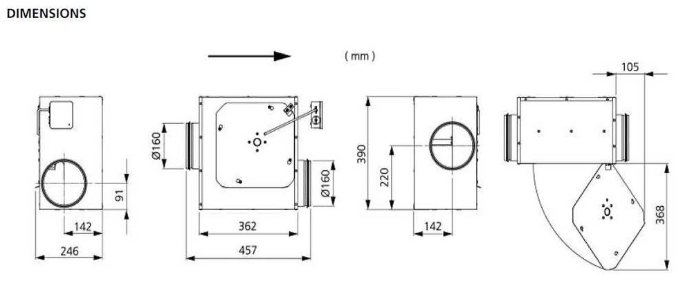 Шумоизолиран вентилатор ф160
