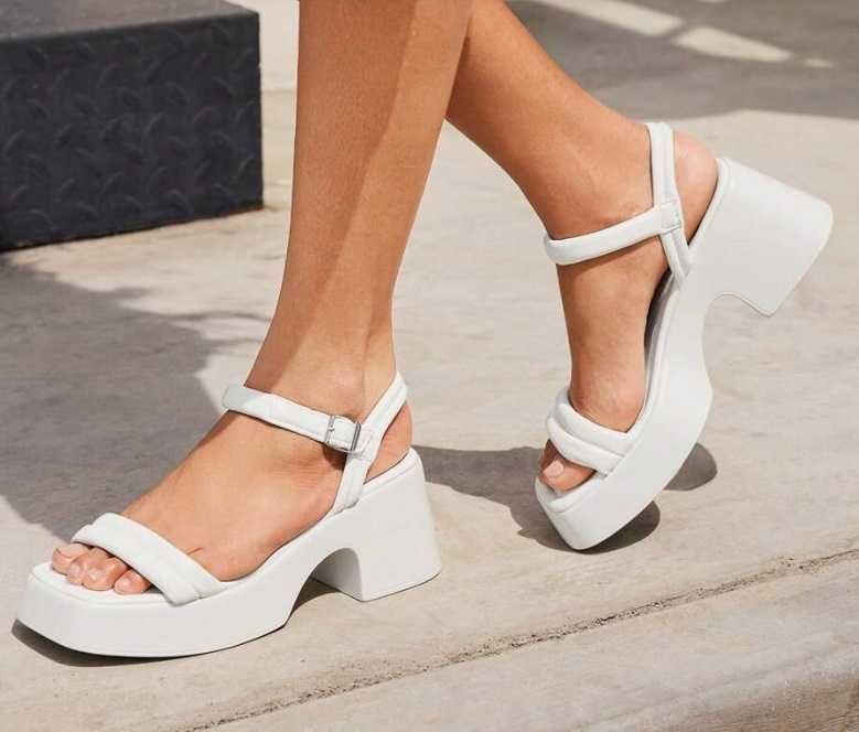 Sandale truck sole, mar.38-bej si 40-albe, talpa moale si usoara