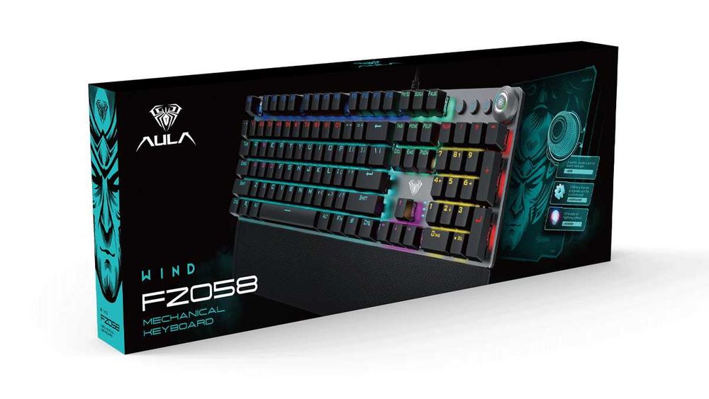 Клавиатура AULA F2058  проводная   механическая RUS/ENG красные свичи